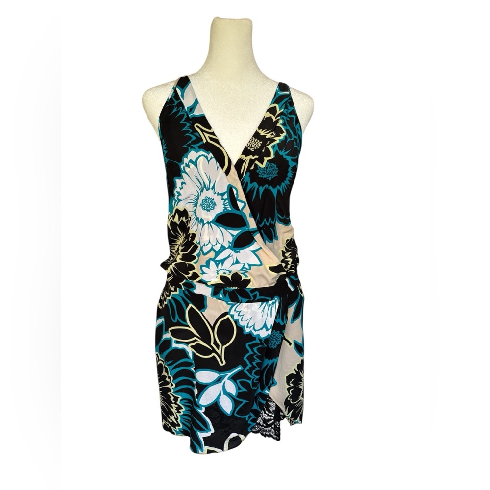 Marciano Teal and Black Patterned Dress